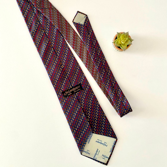 YSL Men’s Yves Saint Laurent Silk Tie - Picture 4 of 8